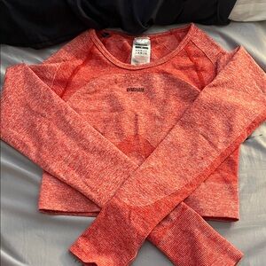 Gymshark Red Long Sleeve Compression Crop Top